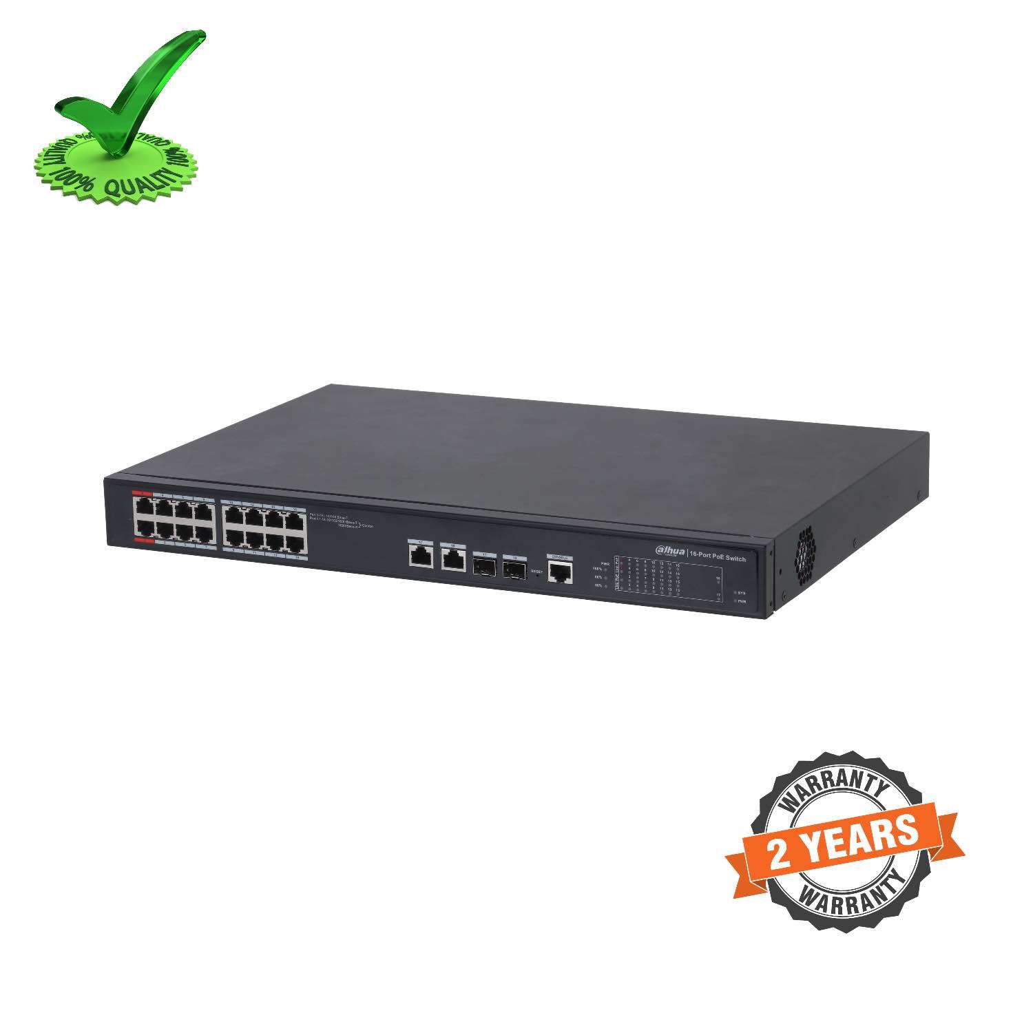 Dahua DH-PFS4218-16ET-190 16-port 100 Mbps + 2-port Gigabit PoE Switch Dahua DH-PFS4218-16ET-190 16-port 100 Mbps + 2-port Gigabit PoE Switch